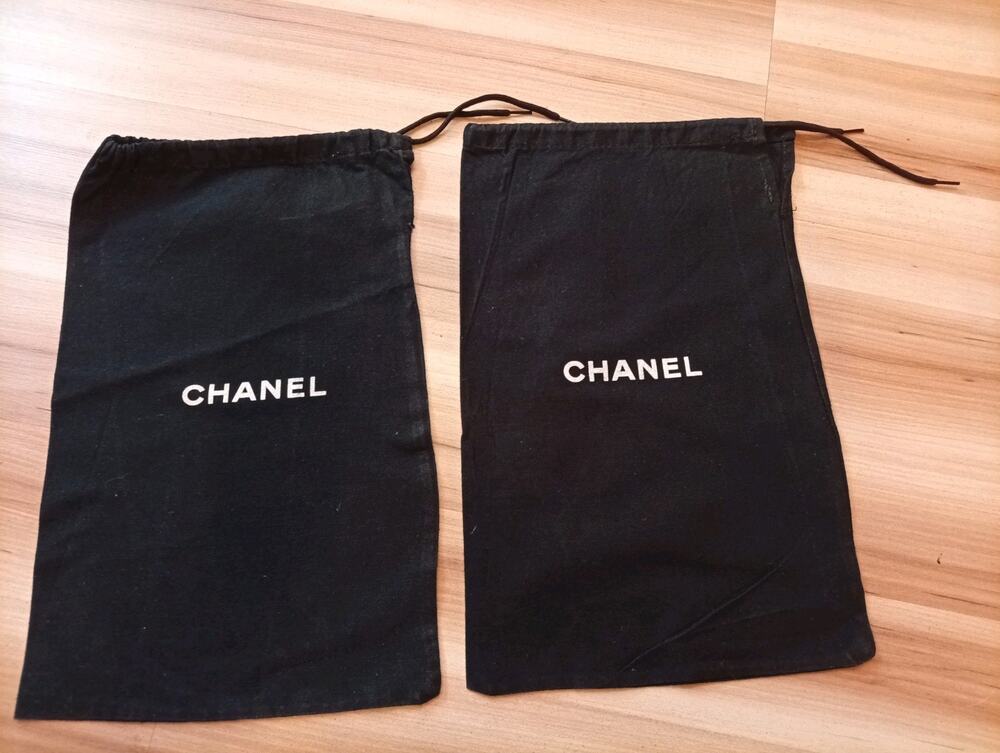 Authentic Pair set of 2 Chanel vintage dust bag shoes 7.5x12.5 READ